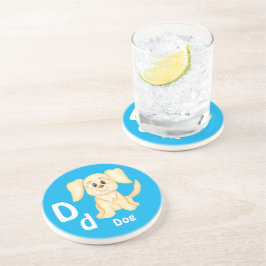 Hond personalizeer ABC: Letter D - Voeg je naam to Zandsteen Onderzetter