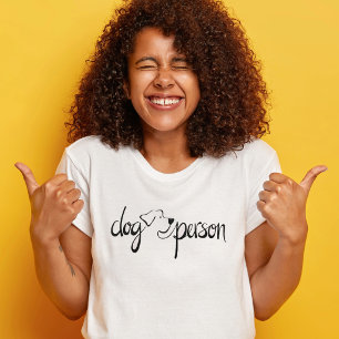 Hond Persoon Modern Handgeschreven Script Vrouwen T-shirt