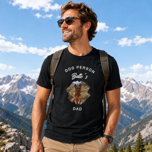 Hond Persoon Papa Foto Zwart T-shirt