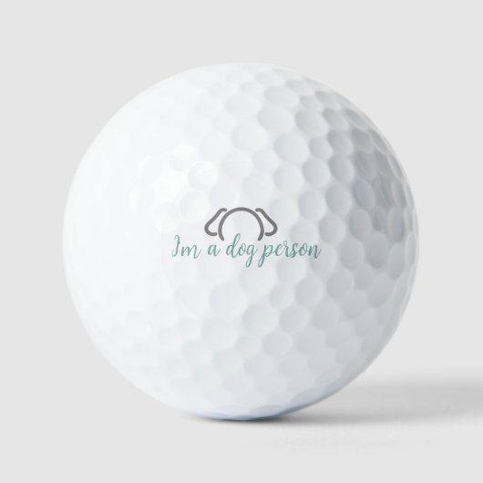 Hond Persoon Quote met Dog Ears Outline Golfballen (Voorkant)