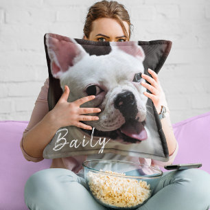 Hond Pet Grappige foto Besties Vrienden BFF Modern Kussen