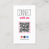 Hond Pet Influencer Foto Sociale Media QR Code Visitekaartje (Achterkant)