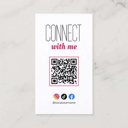 Hond Pet Influencer Foto Sociale Media QR Code Visitekaartje (Achterkant)