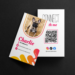 Hond Pet Influencer Foto Sociale Media QR Code Visitekaartje