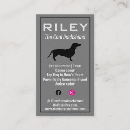 Hond Pet Influencer Social Media Dachshund Wiener Visitekaartje