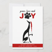 Hond Pet Paw Rode Kerst Feestdagenkaart (Voorkant)