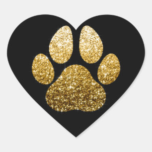 Hond Pet Pion Gouden Vonk Glitter Hart Vonk Hart Sticker