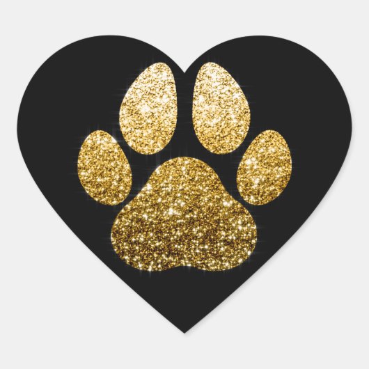 Hond Pet Pion Gouden Vonk Glitter Hart Vonk Hart Sticker (Voorkant)