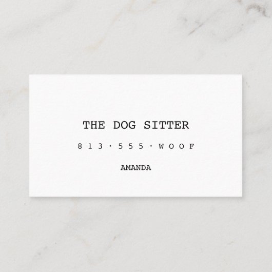 HOND | PET-SITTER-Visitekaartje Visitekaartje (Achterkant)