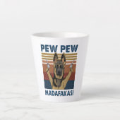 HOND PEW PEW MADAFAKAS RETRO LATTE MOK (Voorkant)