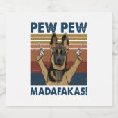 HOND PEW PEW MADAFAKAS RETRO SPARKLING WIJNETIKET (Enkel label)