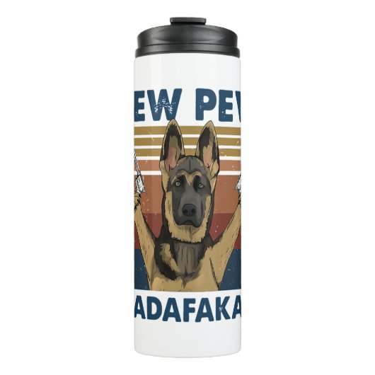 HOND PEW PEW MADAFAKAS RETRO THERMOSBEKER (Voorkant)