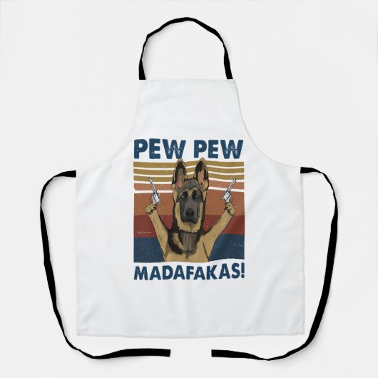 HOND PEW PEW MADAFAKAS VINTAGE RETRO   SCHORT (Voorkant)