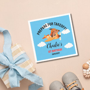 Hond Piloot Vliegend Vliegtuig,Cute Kids Blauwe Ve Servet