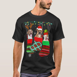 Hond Pitbull Kerst Soks  Xmas Pyjama Huisdier Pupp T-shirt