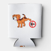 Hond plassen op hond poep teken blikjeskoeler (Voorkant)