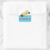 Hond plassen op verjaardagstaart: jaren Whiz door Vierkante Sticker (Tas)