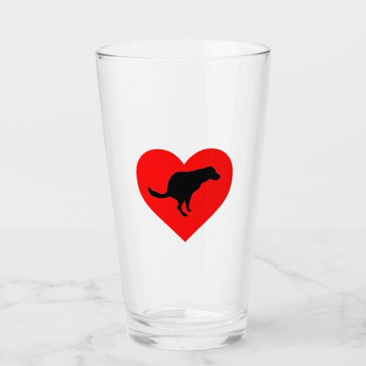 Hond poephart glas (Voorkant)