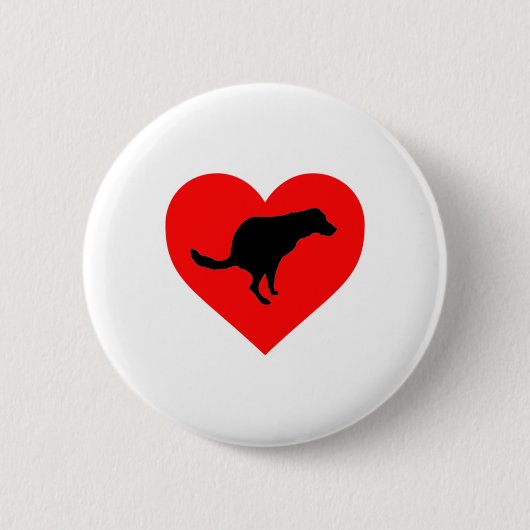Hond poephart ronde button 5,7 cm (Voorkant)