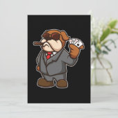 Hond Poker Speler Kaarten Sigaren Casio Gokker Cad (Staand voorkant)