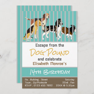 Hond Pond Theme, Escape Room Birthday Party Kaart
