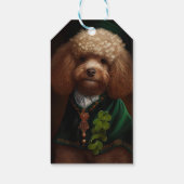 Hond Poodle in St. Patrick's Day jurk Cadeaulabel (Achterkant)