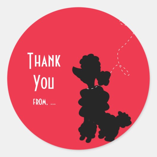 Hond Poodle Verjaardagsfeestje Favor Sticker (Voorkant)