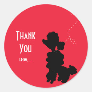 Hond Poodle Verjaardagsfeestje Favor Sticker