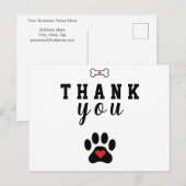 Hond Poot Aangepaste bedankkaart Briefkaart (Voorkant / Achterkant)
