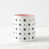 Hond Poot Blush Roze Aangepaste Naam Mok (Midden)