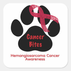 Hond Poot Canine Hemangiosarcoom Bewustzijn Knop Vierkante Sticker