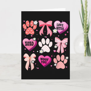 Hond Poot Coquette Strik Hart Valentijnsdag Hond L Kaart