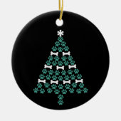 Hond Poot Kerstboom Cadeaubon Kerstcadeau Puppy Li Keramisch Ornament (Voorkant)