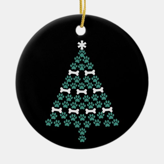 Hond Poot Kerstboom Cadeaubon Kerstcadeau Puppy Li Keramisch Ornament (Voorkant)