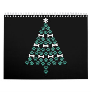 Hond Poot Kerstboom Cute Kerstcadeau Puppy Liefheb Kalender