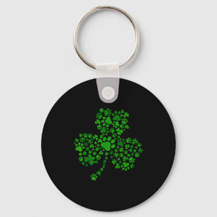 Hond poot klaver St. Patrick's Day hondenliefhebbe Sleutelhanger