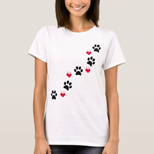 Hond Poot Liefde Hart T-shirt (Voorkant)