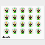 Hond Poot Pasen Ei Print Aangepaste Tekst Ronde Sticker (Vel)