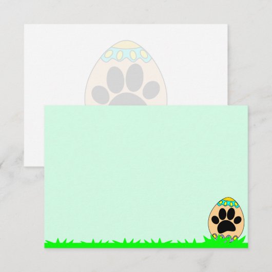 Hond Poot Pasen Ei Print Leeg Notitiekaartje (Voorkant / Achterkant)