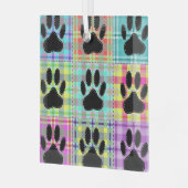 Hond Poot Patroon Quilt Glas Ornament (Voorkant links)