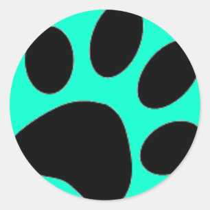 hond poot ronde sticker