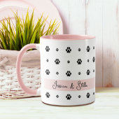 Hond Poot Roze Foto en Tekst Mok
