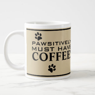 Hond Poot Typografie Koffieliefhebber's Specialite Grote Koffiekop
