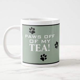 Hond Poot Typografie Thee Liefhebber Groen & Wit Grote Koffiekop