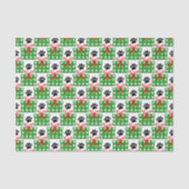 Hond Pootafdruk Cadeausdoos Patroonontwerp Rood Gr Tissuepapier (Voorkant)