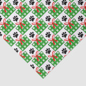 Hond Pootafdruk Cadeausdoos Patroonontwerp Rood Gr Tissuepapier (Detail)