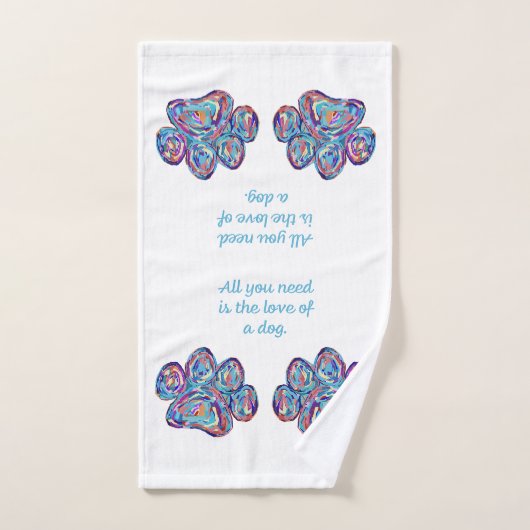 Hond Pootafdruk Handdoek van Liefde (Handdoek)