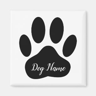 Hond Pootafdruk met Opgave Naam Keramische Tegels Magneet