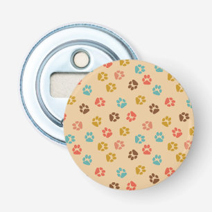 Hond Pootafdruk Vintage Kleur Dierenliefhebber Kle Button Flesopener