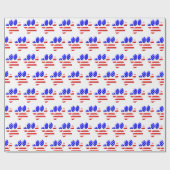 Hond Pootafdruk VS Vlag Cadeaupapier (Vlak)
